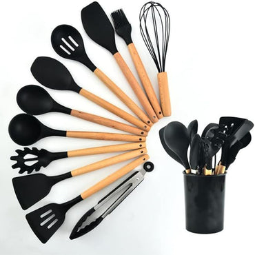 (NET) Silicone Kitchen Cooking Utensil Set
