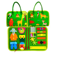 (Net) Sensory Activity Book Green Animal Zoo Design Busy Board
