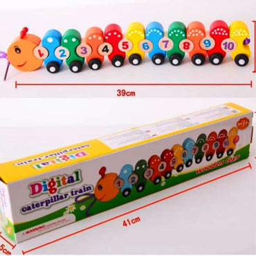 Educational Wooden Caterpillar For Number Teaching