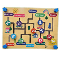 Wooden Number Maze Board