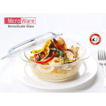 Red Cherry Borosilicate Glass Bowl Transparent - 1L  / AH19063 / 4568