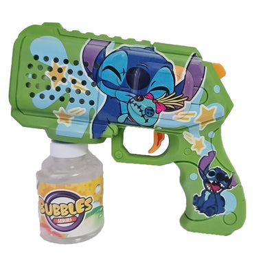 ( Net ) Stitch Soap bubble Gun With Light Up Soap Liquid Bottle