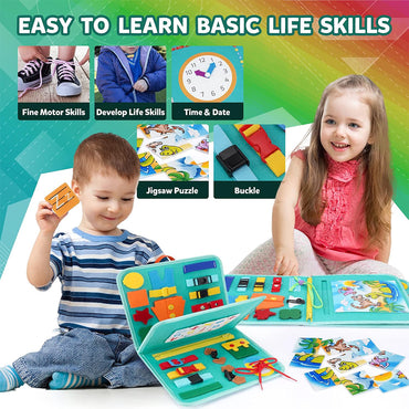 (Net) Sensory Activity Book Clock Design Busy Board