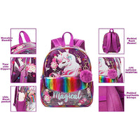 (NET) MOHCO Clear Kids Backpack 13 inch Transparent Toddlers Backpack See Through Preschool Bag with Lunch Bag and Pencil Case / 131004-3