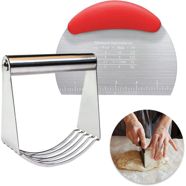 Round Dough Scraper Anti Rust Dough Scraper with Stable Rubber Handle