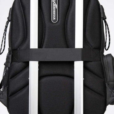 (NET) Black Backpack With Lunch Box & Pencil Bag Set Of 3 Pcs