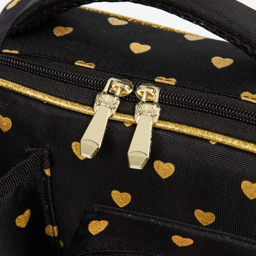 (NET) Heart Shaped Lunch Bag With Bottle Holder Crossbody Lunch Box With 3 Compartments