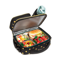 (NET) Heart Shaped Lunch Bag With Bottle Holder Crossbody Lunch Box With 3 Compartments