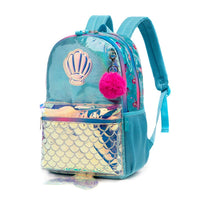 (NET) Mermaid Glitter Backpack With lunch Box Set Of 3 Pcs