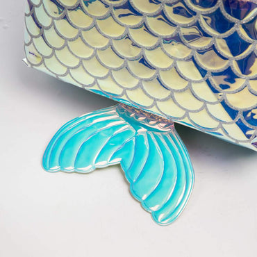 (NET) Mermaid Glitter Backpack With lunch Box Set Of 3 Pcs