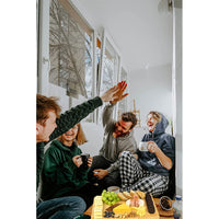 (NET) Home Bamboo Rectangular Wooden Serving Tray Board Set with Cutlery in Slide-Out Drawer