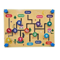 Wooden Number Maze Board