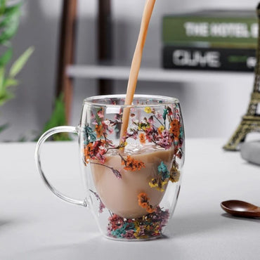 (Net)Insulated Flower Glass Mug