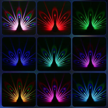 (Net)Peacock LED Wall Lamp With Remote Control