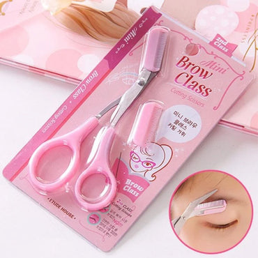 (NET) Stainless steel women's eyebrow scissors with eyebrow comb / 685853