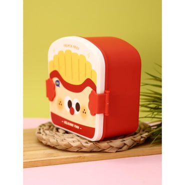 Cute kids French Fries Fried Chicken Container Lunch Box Bento With Spoon Plastic