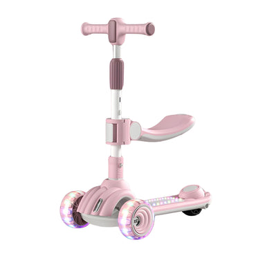 (Net) Height Adjustable Handle Toddler Scooter With Light Wheels And Brake