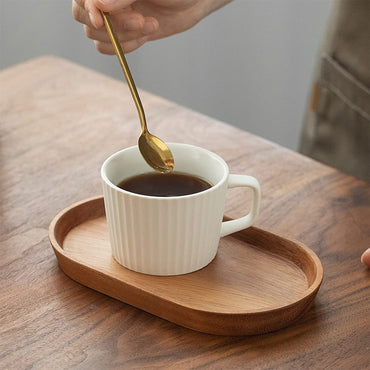 **(Net)**Wooden Modern Oval Design Serving Tray