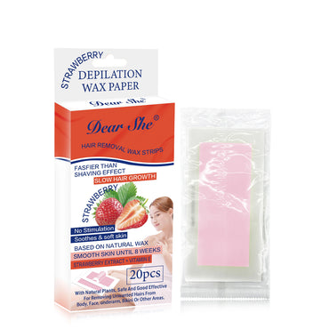(NET) Strawberry Facial Wax Strips For Hair Removal 20 pcs /012018
