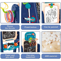 (Net) Multifunctional Double-Sided Basketball Hoop Learning Magnetic Writing And Drawing Board Table For Kids