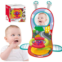 (Net) Travel Baby Toys Interactive Dashboard Steering Wheel Pretend Play Driving Toy Rear Car Seat Toys With Mirror