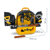 (Net) Kids' 3-In-1 Repair Toolbox Pretend Play Set with Backpack