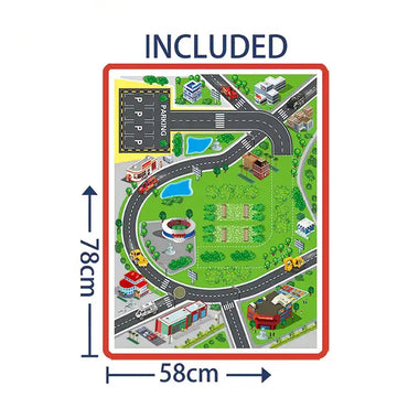 ( NET)  Manual Alloy Lifting Parking Lot Toy with Diecast Vehicles