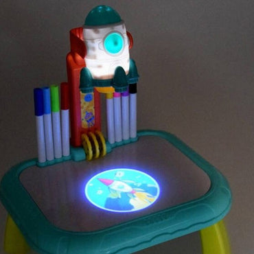 Trace & Draw Art LED Projector Drawing Board - Pink Kids Rocket Painting Table