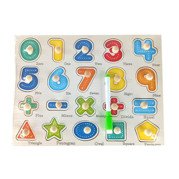 Educational Wooden Peg Board With Base Image & Whiteboard & Marker