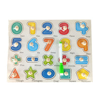 Educational Wooden Peg Board With Base Image & Whiteboard & Marker