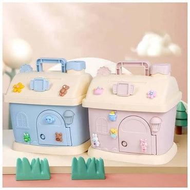 Piggy Bank Anime Cartoon Cute Money Boxes Piggy Bank with Lock and Key for Notes Coins Money Saving Box Kids Gift