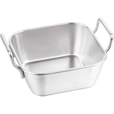 (NET) Snack Plate Large Capacity Anti-scalding Stainless Steel SILVER 10.5x10.5x4 CM