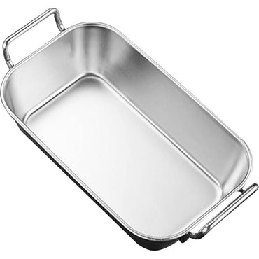 (NET) Stainless Steel Rectangle Metal Tray for Kitchen SILVER 10x17x5CM
