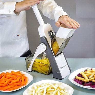 (NET) Multifunction Vegetable Chopper Slicer Adjustable Vegetable Cutter Safe for Kitchen