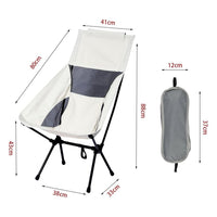 (net)Outdoor Portable Camping Chair Ultralight Compact Oxford Cloth Folding Lawn Chair Backpacking Seat With Small Pocket Carrying Bag