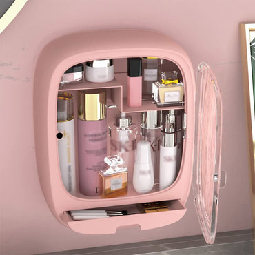 Plastic Wall-Mounted Waterproof Makeup Storage Case Cosmetic Organizer Box for Bedroom Bathroom/ LD-888 / 1232638 / KR-1402