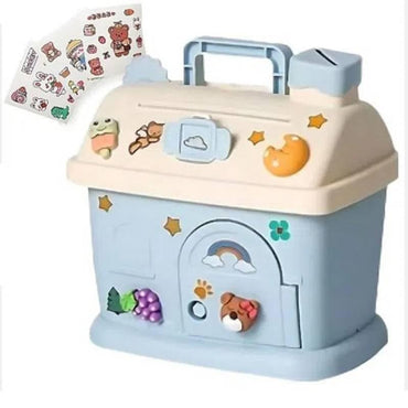 Piggy Bank Anime Cartoon Cute Money Boxes Piggy Bank with Lock and Key for Notes Coins Money Saving Box Kids Gift