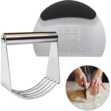 Round Dough Scraper Anti Rust Dough Scraper with Stable Rubber Handle