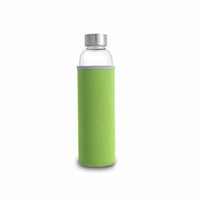 Transparent Glass Water Sport Bottle with Stainless Steel Lid