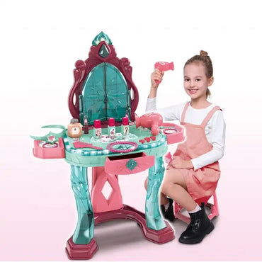 (Net) Infrared Induction Dressing Table & Makeup Set for Girls