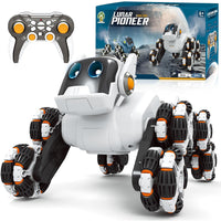 (Net) Robot Dog RC Stunt Car 360 Degree Rotating Remote Dog With Spraying Light 8WD