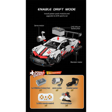 (Net) 2.4G RC Pro Racing Educational Engineering Vehicle - Remote Control Car Building Blocks Set