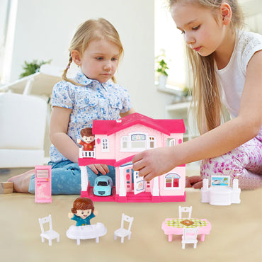 DIY Princess Castle Villa Dollhouse - Kids' Plastic Model House Toy