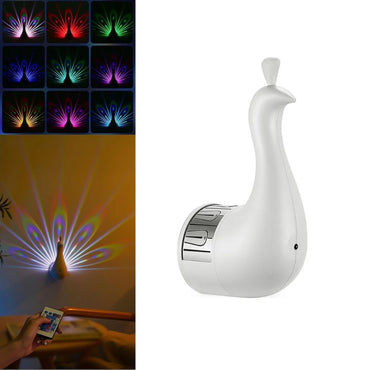 (Net)Peacock LED Wall Lamp With Remote Control