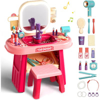 (Net ) Toddler Beauty Salon Set With Makeup Accessories & Washbasin