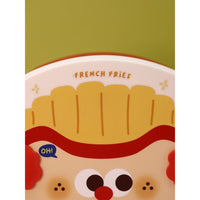 Cute kids French Fries Fried Chicken Container Lunch Box Bento With Spoon Plastic