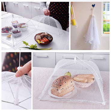 (net) Mesh Food Covers Tent Umbrella for Outdoors and Camping Food Net Cover Keep Out Flies Mosquitoes Ideal for Parties BBQ, Reusable and Collapsible 35 x 35 cm