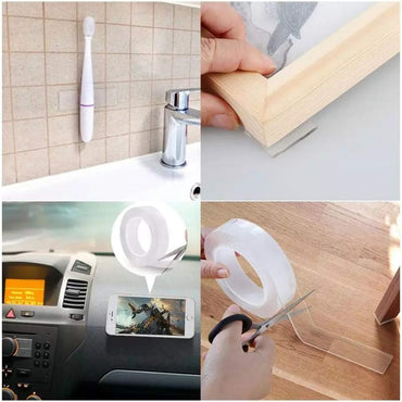 Double Sided Adhesive Tape 2cm x 5m  Multi-Function Removable Traceless Adhesive Tape Indoor Outdoor Adhesive Gel