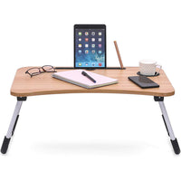 (Net) Wood Laptop Table Bed Study Table Writing Table Bed Table Breakfast Serving Tray for Sofa Bed with Foldable Metal Legs with Mobile Dock/ KL229