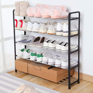 Streamlined White 5-Layer Shoe Storage Rack - Maximize Your Home's Shoe Organization 746404
